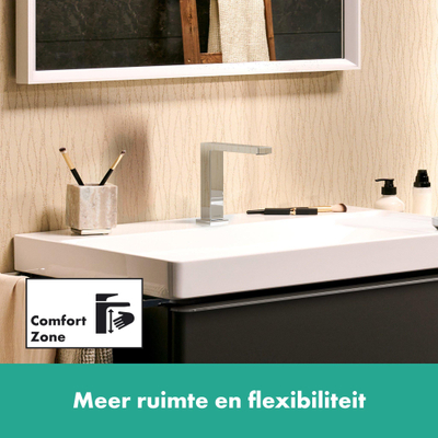 Hansgrohe Tecturis E 2-gats wastafelkraan - 150 - coolstart - met waste - hoogglans chroom