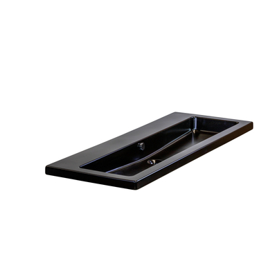 HR badmeubelen Djazz Lavabo - 121x45,5x4cm - 0 trous de robinet - 1 bassin - céramique noir mat