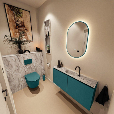 MONDIAZ TURE-DLUX 100cm toiletmeubel Smag. EDEN wastafel Glace positie midden. Met 1 kraangat.