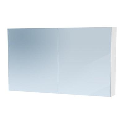 Saniclass Dual Spiegelkast - 120x70x15cm - 2 links- rechtsdraaiende spiegeldeur - MDF - hoogglans wit