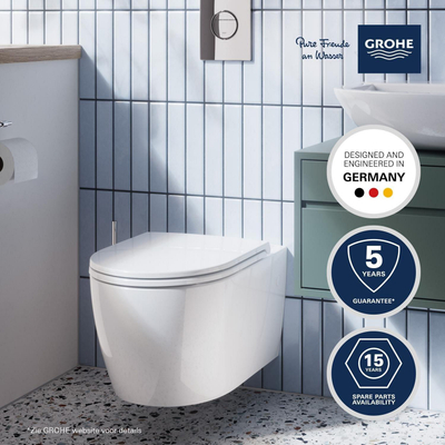 GROHE Solido Start Round toiletset diepspoel - rimless - GROHE Solido inbouwreservoir - softclose toiletzitting - bedieningsplaat chroom