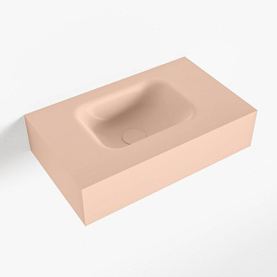Mondiaz LEX Fontein - 50x30x12cm - wasbak Links - zonder kraangaten - solid surface - Rosee