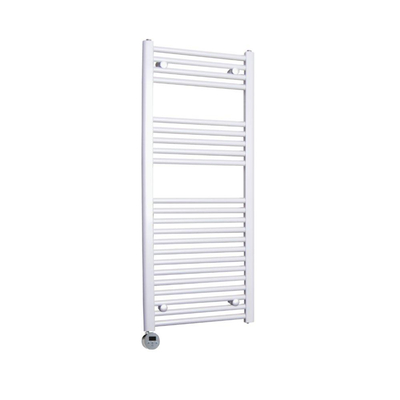 Sanicare Elektrische Radiator - 111.8x60cm - 730W - design - thermostaat - chroom - linksonder - wit