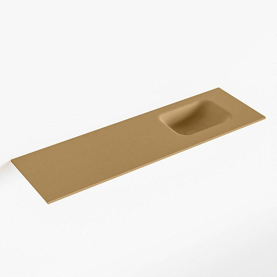 Mondiaz LEX Lavabo lave-mains - 100x30x0.9cm - vasque à droite - sans trous de robinet - pour meuble de toilettes - Solid surface - Oro