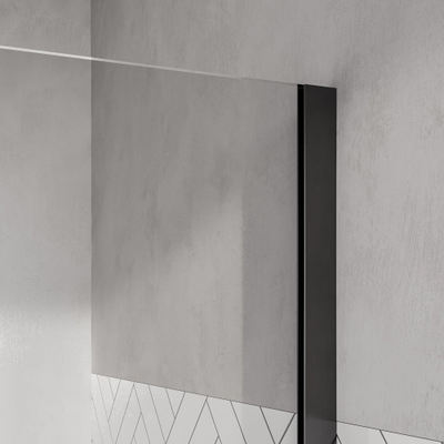 BRAUER Oblivion Paroi de baignoire - 80x140 - verre clair - incl. traitement anticalcaire - gunmetal brossé PVD