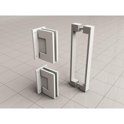 Wiesbaden Less Ensemble charnières et poignée pour porte niche sans profil mat blanc