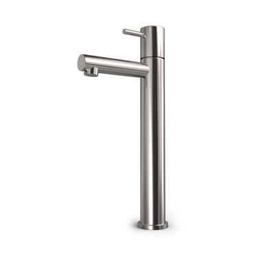 Hotbath Buddy Fonteinkraan - uitloop - 11cm - opbouw - hoog model - geborsteld nikkel (RVS)
