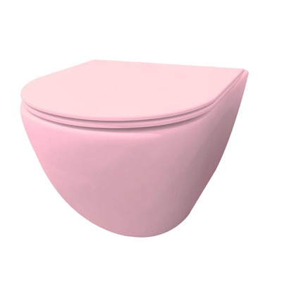Best Design Morrano WC suspendu - sans bride - fixation caché - avec abattant - Rose clair mat