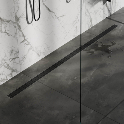 Brauer Grille de caniveau de douche - 180cm - noir mat