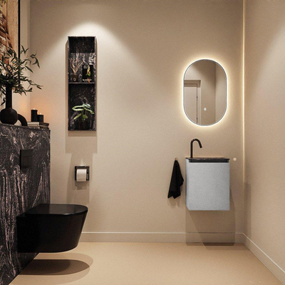 MONDIAZ TURE-DLUX 40cm toiletmeubel Plata. EDEN wastafel Lava positie rechts. Met 1 kraangat.