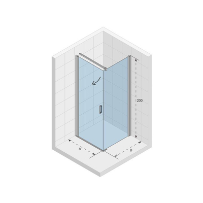 Riho Novik Z201 Cabine de douche - 86x86x200cm - aluminium poli