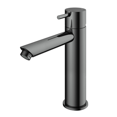 Hotbath Cobber middelhoge wastafelmengkraan met rechte uitloop zonder waste zwart chroom SHOWROOMMODEL