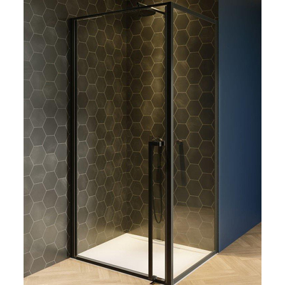 Riho Lucid GD201 Cabine de douche 100x100x200cm Carré verre clair Noir mat