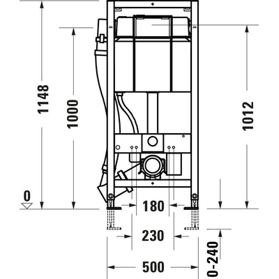 Duravit Durasystem Inbouwreservoir - voor Sensowash - 115x50cm - met geurafzuiging - met hygiënespoeling - wit