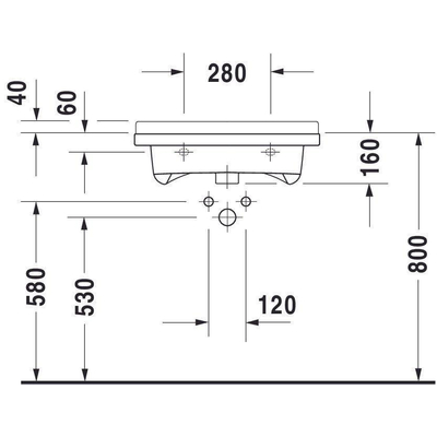 Duravit Starck 3 lavabo 60x54,5cm 1 trou de robinet avec trop-plein blanc