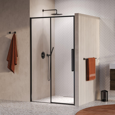 BRAUER Galactic Nisdeur - 120x200 - 2-delig schuif - helder glas - omkeerbaar - incl. glascoating - geborsteld gunmetal PVD