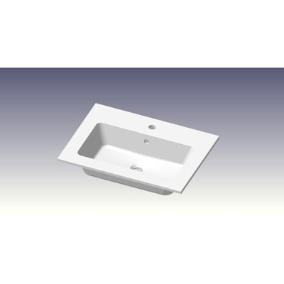 Go by Van Marcke ensemble de meubles de salle de bains - 60x65x45.5cm - 2 tiroirs - sans poignée - 1 lavabo blanc mat - 1 trou de robinet - avec miroir - MDF standard white