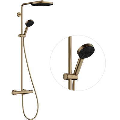 Hansgrohe Pulsify S Puro Puro1jet - showerpipe - 260 - thermostatisch - HOH - 15cm - 3jet - handdouche - doucheslang - 160cm - thermostaat - geborsteld brons