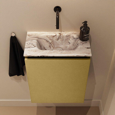 MONDIAZ TURE-DLUX 40cm toiletmeubel Oro. EDEN wastafel Glace positie midden. Zonder kraangat.