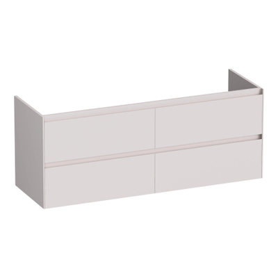 BRAUER Inspire meuble de salle de bains sous-vasque 140 4 tiroirs softclose - sans poignées - 2 découpes pour siphon - sable mat