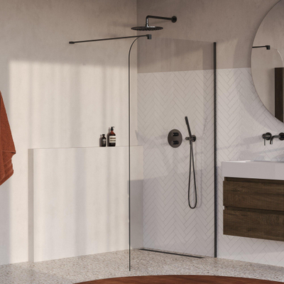 BRAUER Orion Paroi de douche à l'italienne - 120x200cm - verre clair - traitement anticalcaire - PVD - Gunmetal brossé