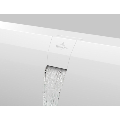 Villeroy & Boch Squaro Edge baignoire double acrylique Quaryl rectangulaire 160x75x45cm - pieds et combinaison vidage/trop-plein inclus blanc mat