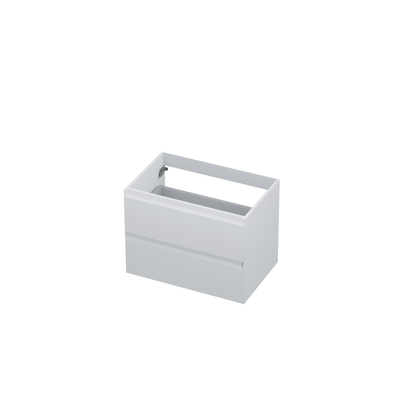 INK Wastafelonderkast - 70x45x52cm - 2 lades - greeploos - MDF lak - Mat wit