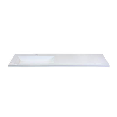 HR Badmeubelen Thin lavabo pierre de synthèse 140,5x2x45,5cm cuve GA blanche mate 1trou de robinet