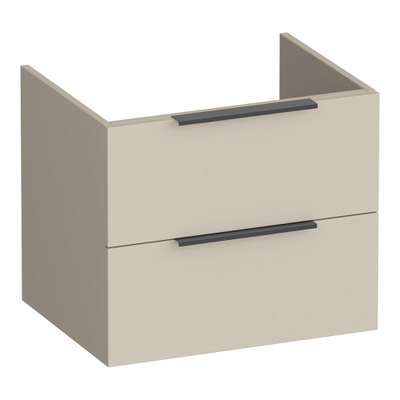 BRAUER Elevate meuble sous-lavabo 60 sans poignées rapportées 2 tiroirs softclose et 1 découpe pour siphon - beige mat