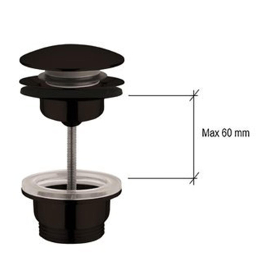 Plieger Bouchon de vidage design 2 en 1 a/s trop-plein 1 1/4 noir mat