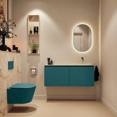 MONDIAZ TURE-DLUX Meuble toilette - 120cm - Smag - EDEN - vasque Frappe - position droite - sans trou de robinet