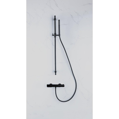 Fortifura Calvi Thermostatische Douchekraan - opbouw - mat zwart