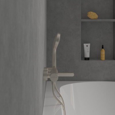 Villeroy & Boch Dawn Robinet de baignoire monocommande - mélangeur - Nickel brossé mat (inox)