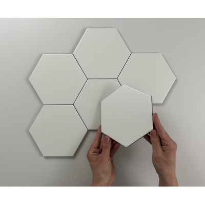 Terravito Bereno wand- en vloertegel - 15x17cm - 9mm - Zeshoek - Wit mat