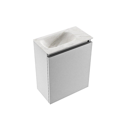 MONDIAZ TURE-DLUX 40cm toiletmeubel Plata. EDEN wastafel Ostra positie links. Met 1 kraangat.