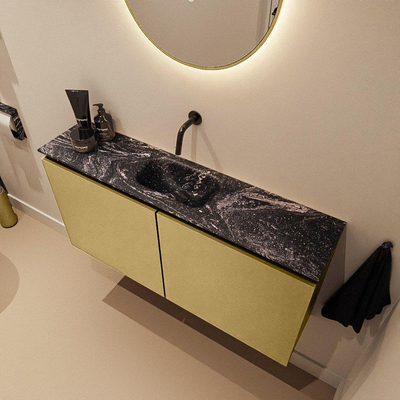 MONDIAZ TURE-DLUX Meuble WC 100 cm Oro. EDEN lavabo Lava position centrale. Sans trou de robinet.