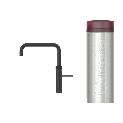 Quooker BE Fusion Square kokendwaterkraan - draaibare uitloop - PRO3 reservoir - Warm / kokend water - Zwart