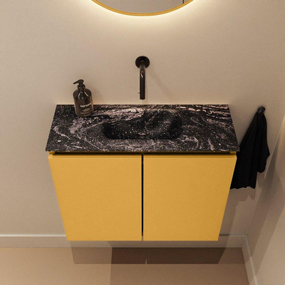 MONDIAZ TURE-DLUX 60cm toiletmeubel Ocher. EDEN wastafel Lava positie midden. Zonder kraangat.