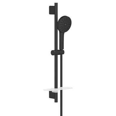 Grohe Start Edge Badmengkraan - Vitalio Joy badset - ronde handdouche - 3 straalsoorten - met houder - matte black (mat zwart)