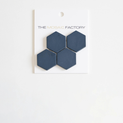 SAMPLE The Mosaic Factory Valencia mozaïektegel 4.3x4.9x0.5cm hexagon blauw mat voor wand en vloer en voor binnen en buiten vorstbestendig