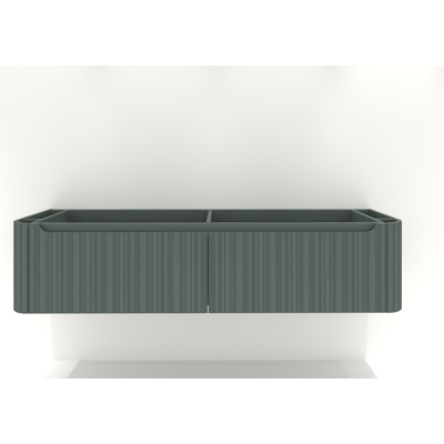 H&R badmeubelen Juice Meuble sous lavabo - 180x45x40cm - coins arrondis - façade 3D - 2 tiroirs - poignée intégrée - pétrole mat