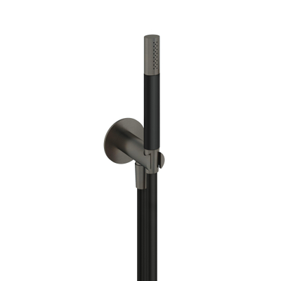 Hotbath Cobber M440 staafhanddouche - met wandsteun en uitlaat en doucheslang - 150cm - handdoucheset inbouw authentiek - verouderd ijzer (zwart)