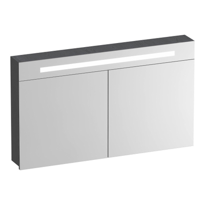 BRAUER Promise armoire de toilette – 119 x 70 x 15 cm – LED directe en haut – 2 portes – Timber Grey