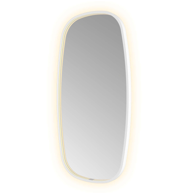 Hotbath &MORE Spiegel in aluminium frame / contour - 50x100cm - inclusief direct & indirect LED - spiegelverwarming - color changing - dimbaar - dottless - met afstandsbediening - mat wit