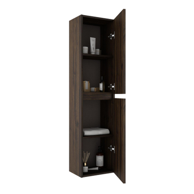 FugaFlow Eccelente Arredo Armoirecolonne 34.5x140x26.9cm 2 portes sans poignée Noyer