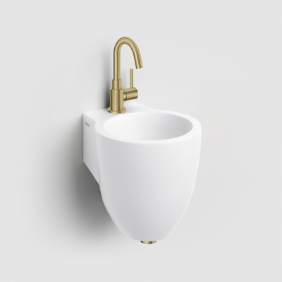 Clou Flush 6 lave-mains 27x28cm pré-percé trou de robinet aluite Blanc mat
