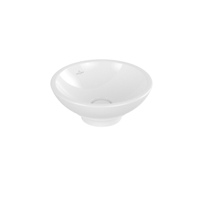 Villeroy & Boch Loop en Friends opzetwastafel met plug met keramische afdekking O38cm met overloop ceramic+ wit