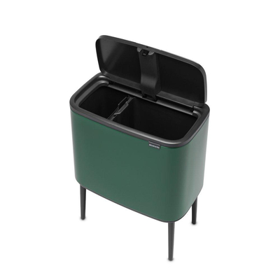 Brabantia Bo Touch Bin Afvalemmer - 11+23 liter - 2 kunststof binnenemmers - pine green