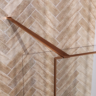 BRAUER Season Inloopdouche set 1 helder glas 90x200 met muurprofiel en lijst rondom koper geborsteld SHOWROOMMODEL