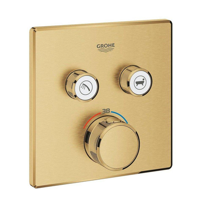 Grohe - Adema Rise regendoucheset – 25 cm hoofddouche – 38 cm gebogen wandarm – vaste douchehouder – cool sunrise geborsteld